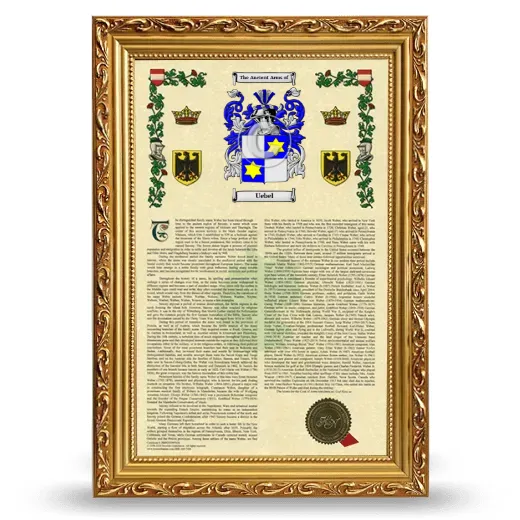 Uebel Armorial History Framed - Gold