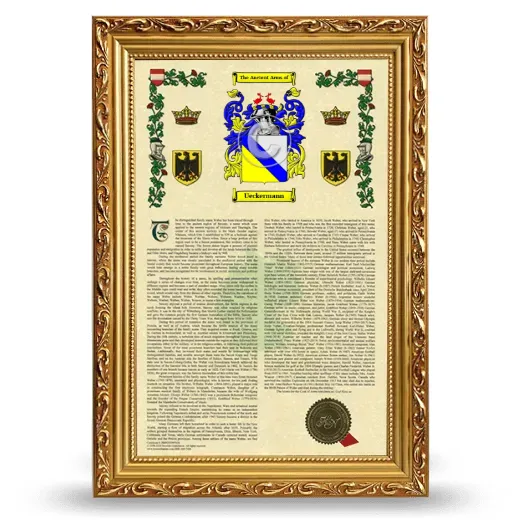 Ueckermann Armorial History Framed - Gold