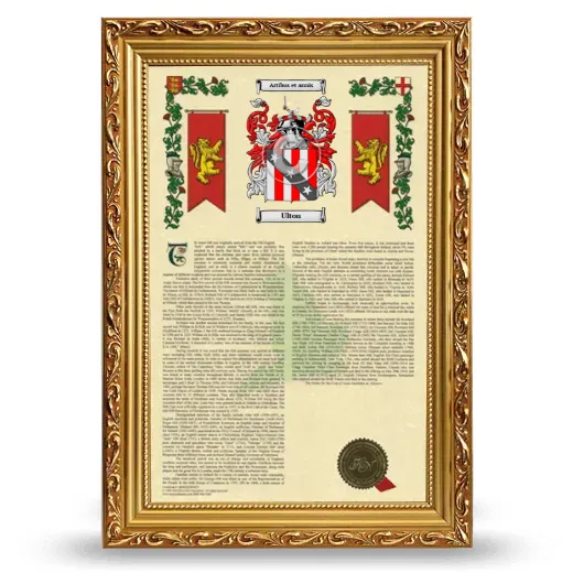 Ulton Armorial History Framed - Gold