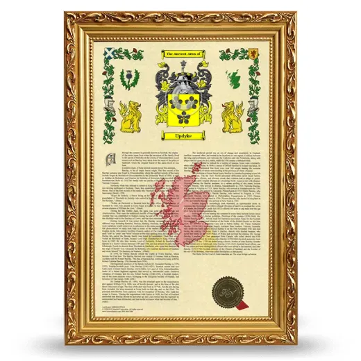 Updyke Armorial History Framed - Gold