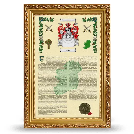 Uriel Armorial History Framed - Gold