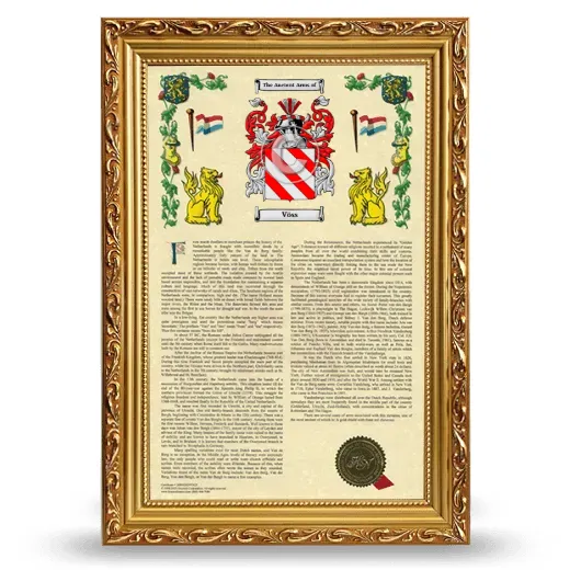 Vöss Armorial History Framed - Gold