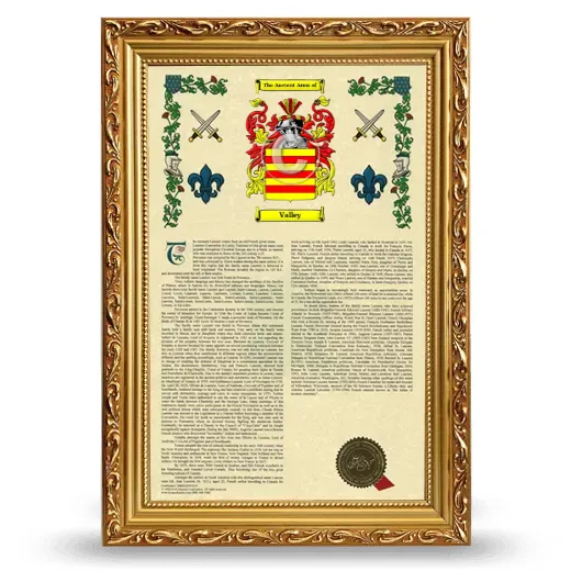 Valley Armorial History Framed - Gold