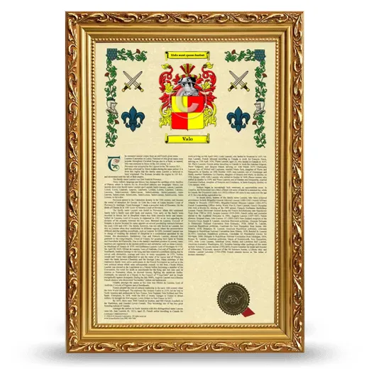Valo Armorial History Framed - Gold