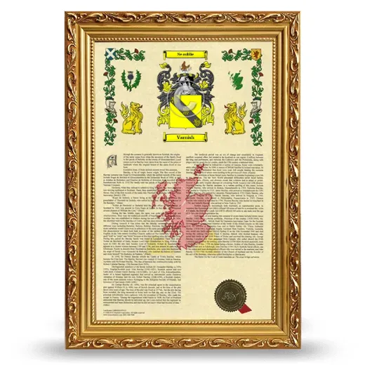 Varnish Armorial History Framed - Gold