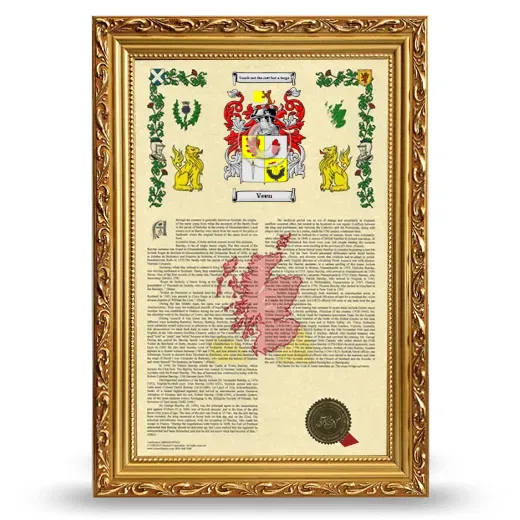 Veen Armorial History Framed - Gold