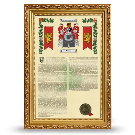 Veine Armorial History Framed - Gold