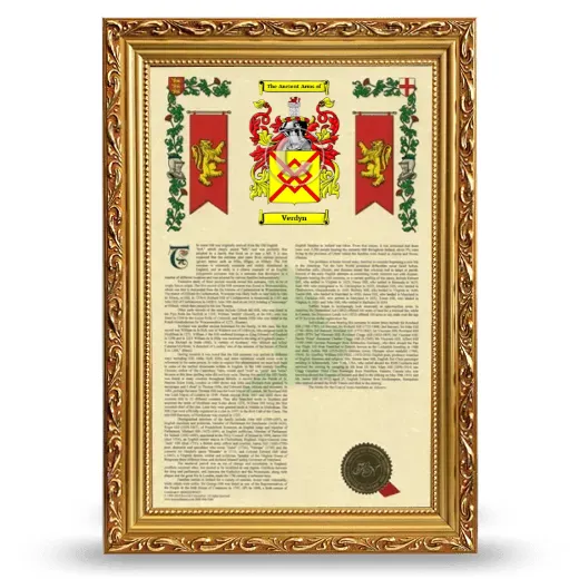 Verdyn Armorial History Framed - Gold