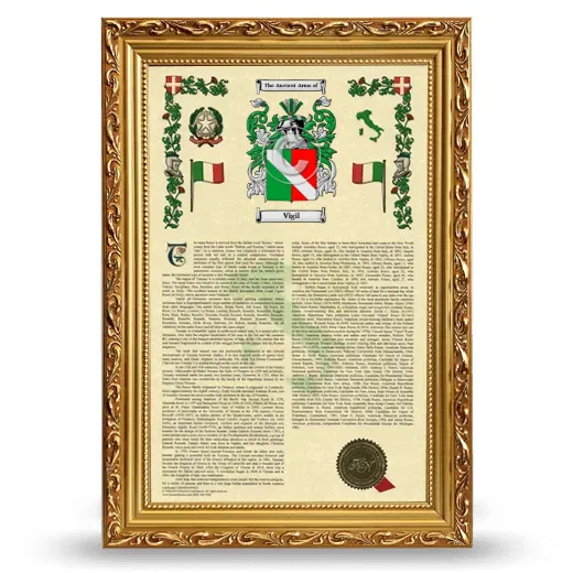 Vigil Armorial History Framed - Gold
