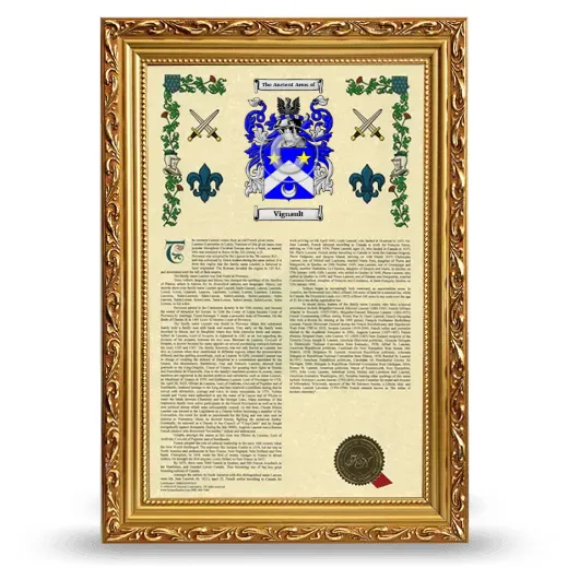 Vignault Armorial History Framed - Gold