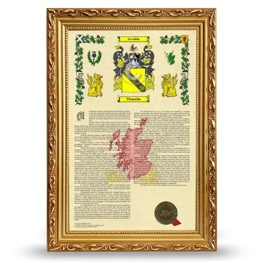 Virnoche Armorial History Framed - Gold