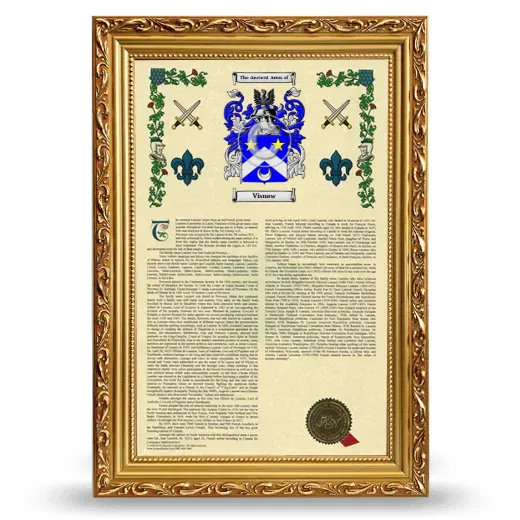 Visnaw Armorial History Framed - Gold