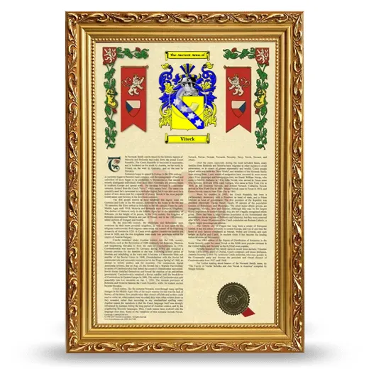 Viteck Armorial History Framed - Gold