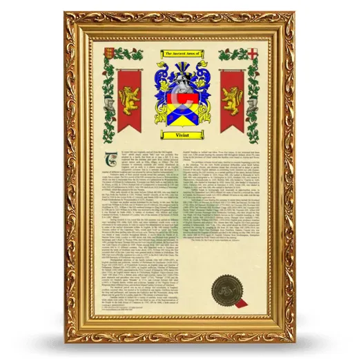 Vivint Armorial History Framed - Gold