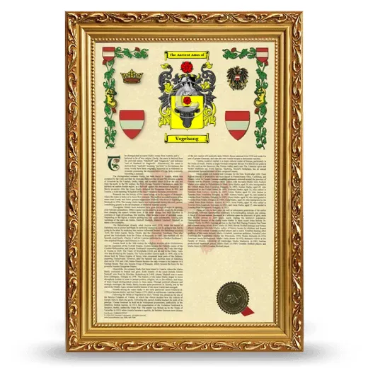 Vogelsang Armorial History Framed - Gold