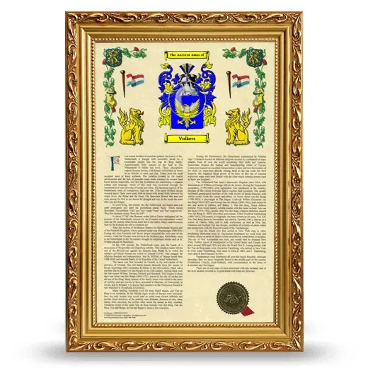 Volkers Armorial History Framed - Gold