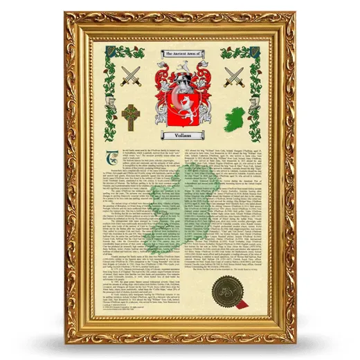 Vollans Armorial History Framed - Gold