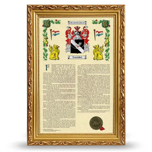 Voswinkel Armorial History Framed - Gold