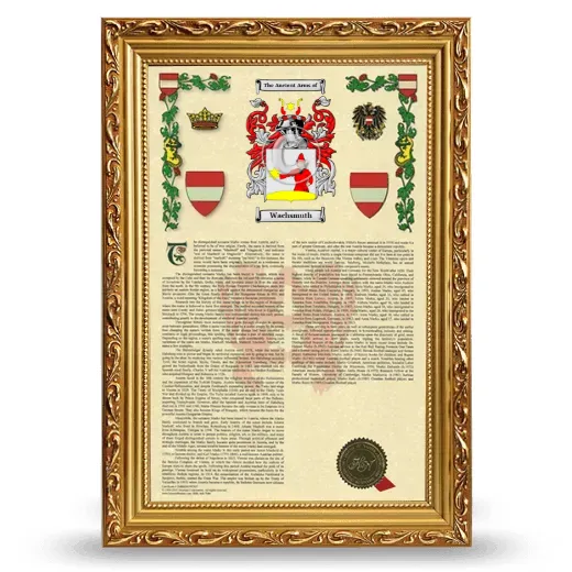 Wachsmuth Armorial History Framed - Gold