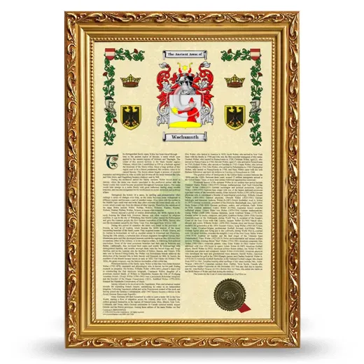 Wachsmuth Armorial History Framed - Gold
