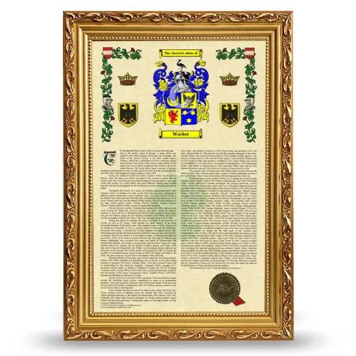 Wacker Armorial History Framed - Gold