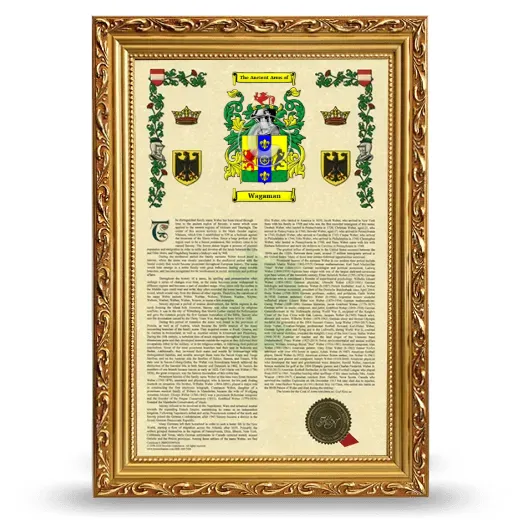 Wagaman Armorial History Framed - Gold