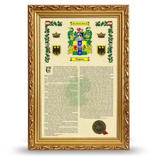 Wagener Armorial History Framed - Gold