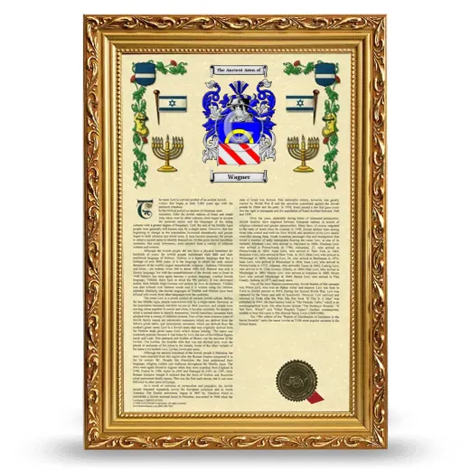Wagner Armorial History Framed - Gold