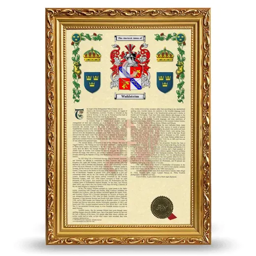 Wahlström Armorial History Framed - Gold