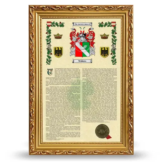 Wahren Armorial History Framed - Gold