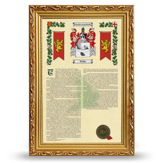 Walay Armorial History Framed - Gold
