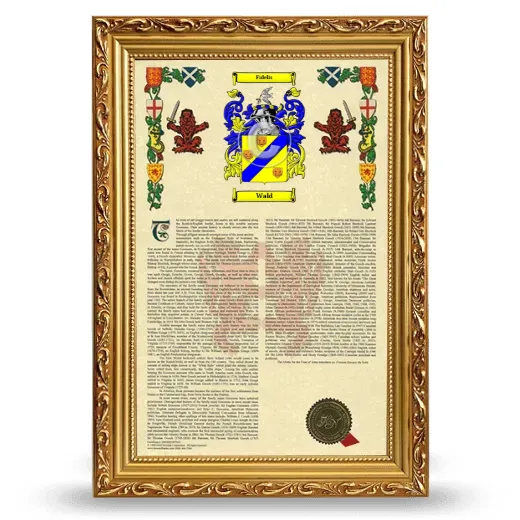 Wald Armorial History Framed - Gold