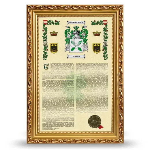 Waldau Armorial History Framed - Gold