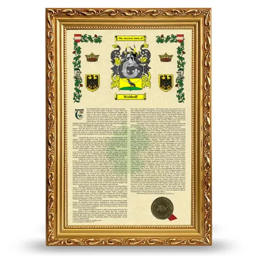 Waldraff Armorial History Framed - Gold