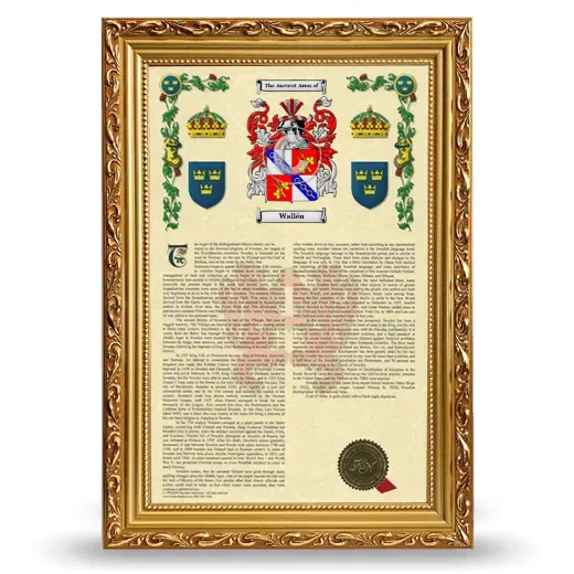 Wallén Armorial History Framed - Gold
