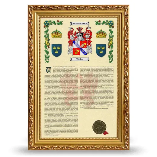 Wallen Armorial History Framed - Gold