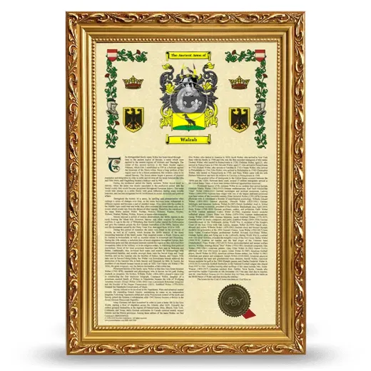 Walrab Armorial History Framed - Gold