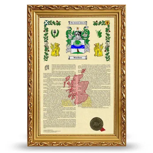 Wardson Armorial History Framed - Gold