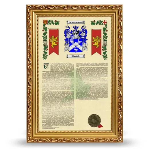 Warlock Armorial History Framed - Gold