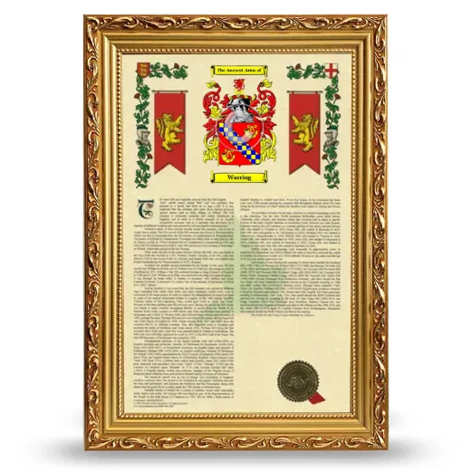 Warring Armorial History Framed - Gold