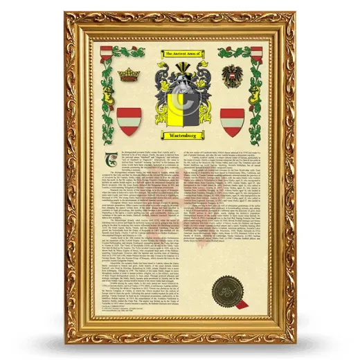 Wartenburg Armorial History Framed - Gold