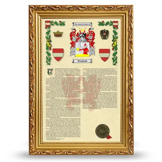 Wasmuth Armorial History Framed - Gold