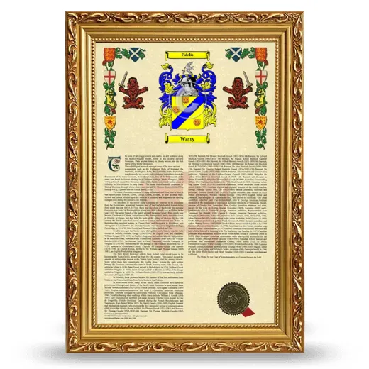 Watty Armorial History Framed - Gold