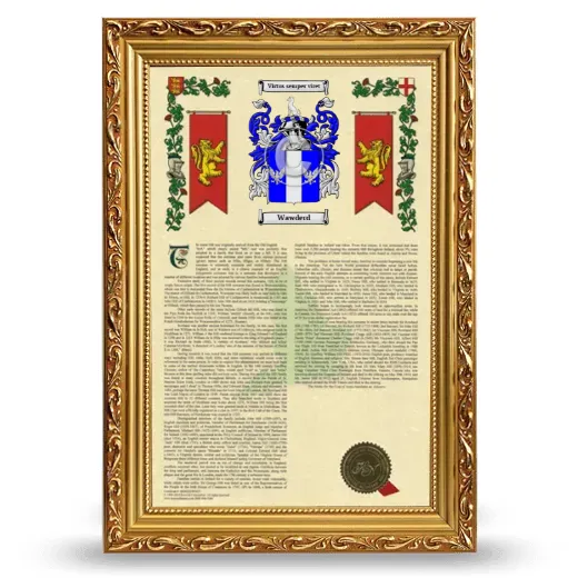 Wawderd Armorial History Framed - Gold