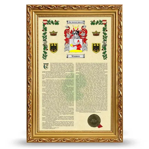 Waxman Armorial History Framed - Gold