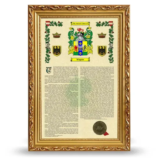 Wegner Armorial History Framed - Gold