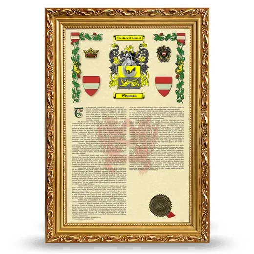 Weinman Armorial History Framed - Gold