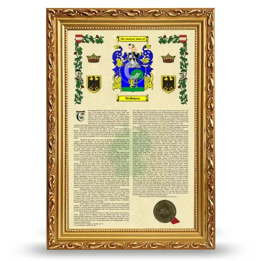 Weltman Armorial History Framed - Gold