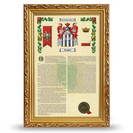 Wendorf Armorial History Framed - Gold