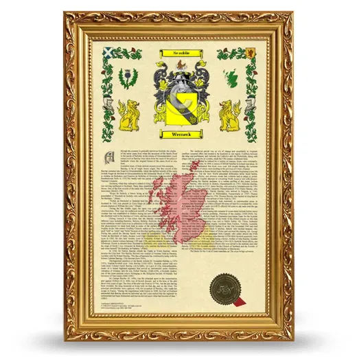 Werneck Armorial History Framed - Gold